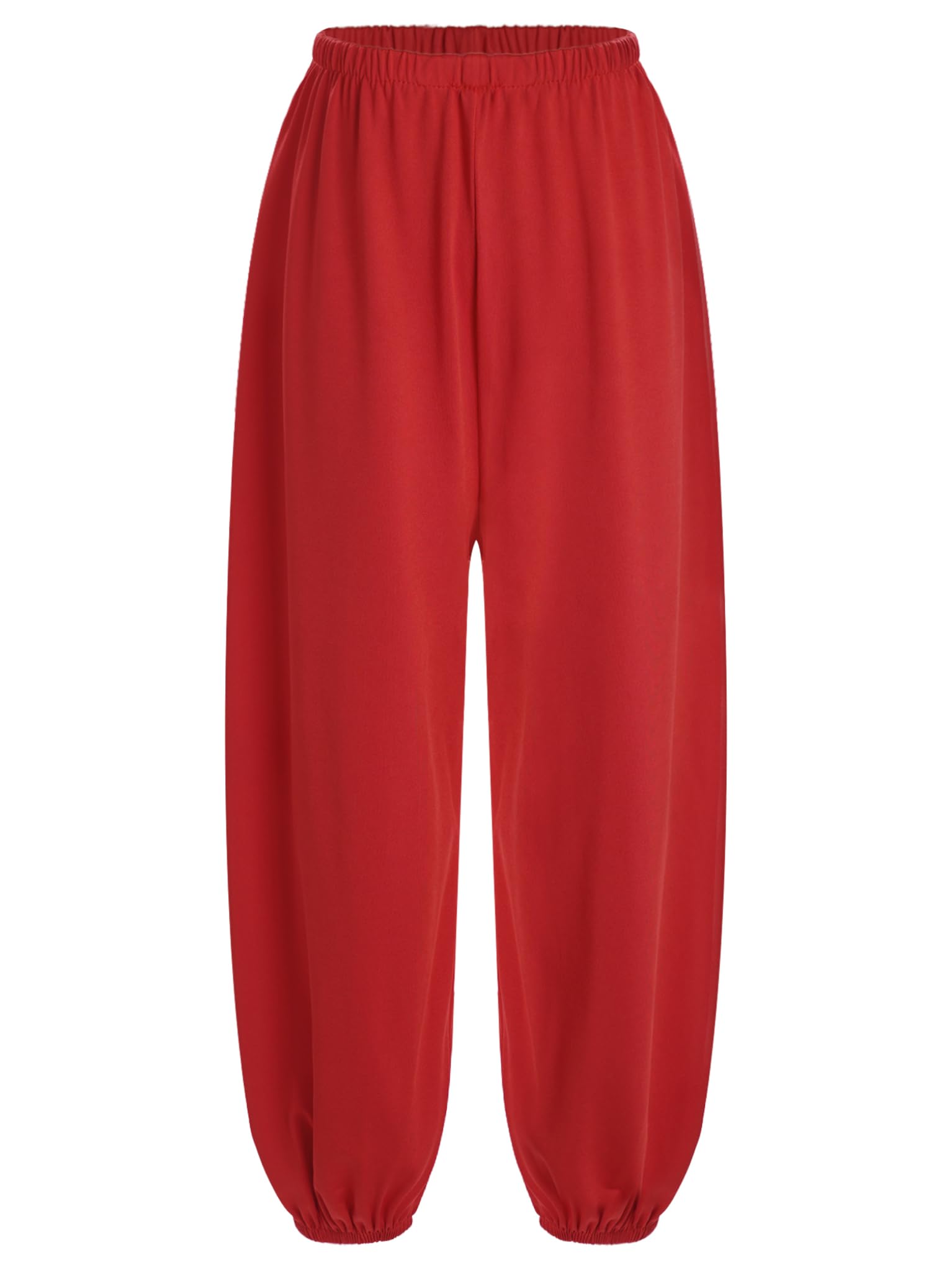 TTAO Kids Boys Girls Loose Casual Harem Pants Kung Fu Pants Taichi Martial Art Trousers Yoga Sports Red 3-4 Years