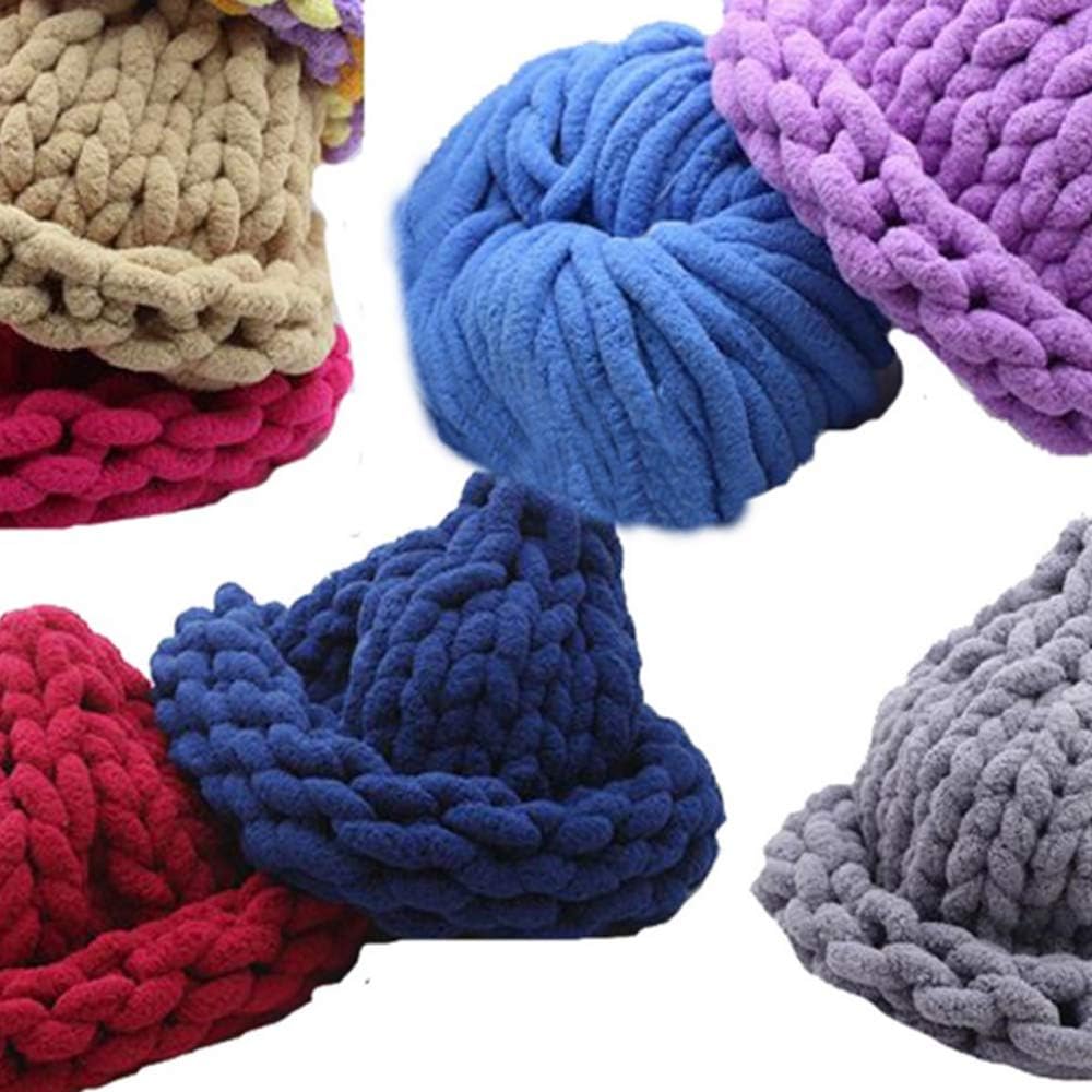Jumbo Chenille Rose Red Chunky Knit Yarn Chunky Yarn 32.4oz Fluffy Chenille Yarn Chunky Fat Yarn Extreme Knitting Yarn Thick Knit Yarn Chunky Woven Bulky Yarn Washable 4 Skein