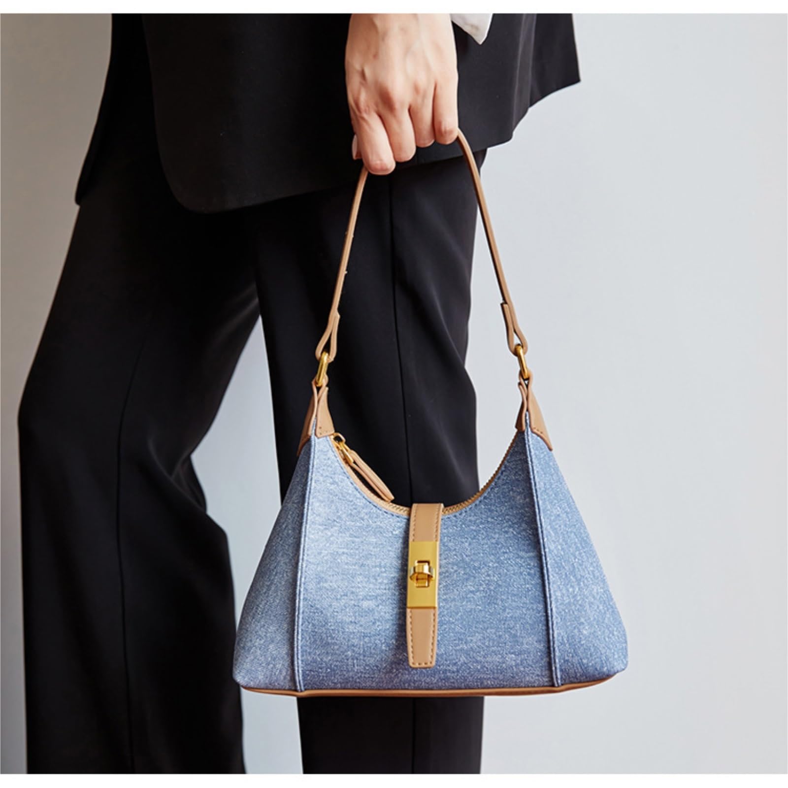 Bolso De Mano Bolso De Mano Con Múltiples Compartimentos, Bandolera, Diseño Bloques Color, Hombro Mujer