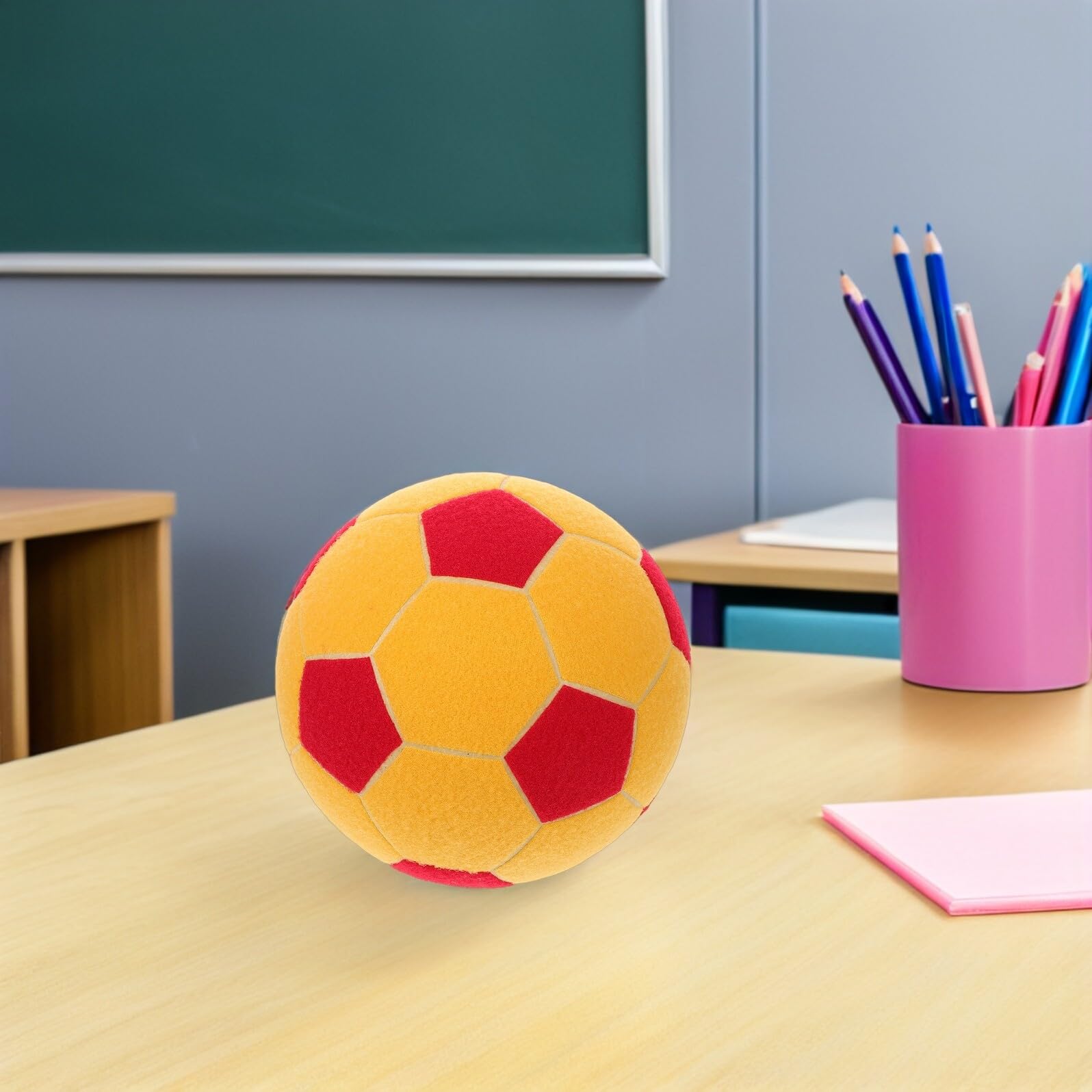 SUPVOX Balón de Fútbol Inflable Adhesivo con Fieltro para Entrenamiento Silencioso Interior y Exterior Pelota Deportiva Pequeña para Práctica Segura y Mejora de Habilidades