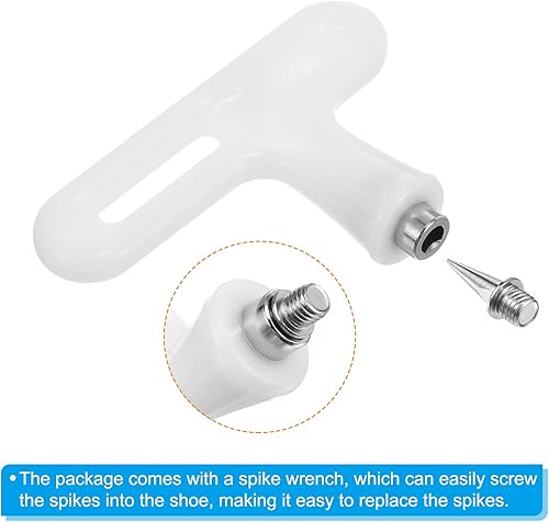 Miniatura 4 de PATIKIL Picos de acero de 1/2 pulgada, paquete de 100 accesorios de repuesto para zapatos deportivos con llave de punta para correr de largo salto,