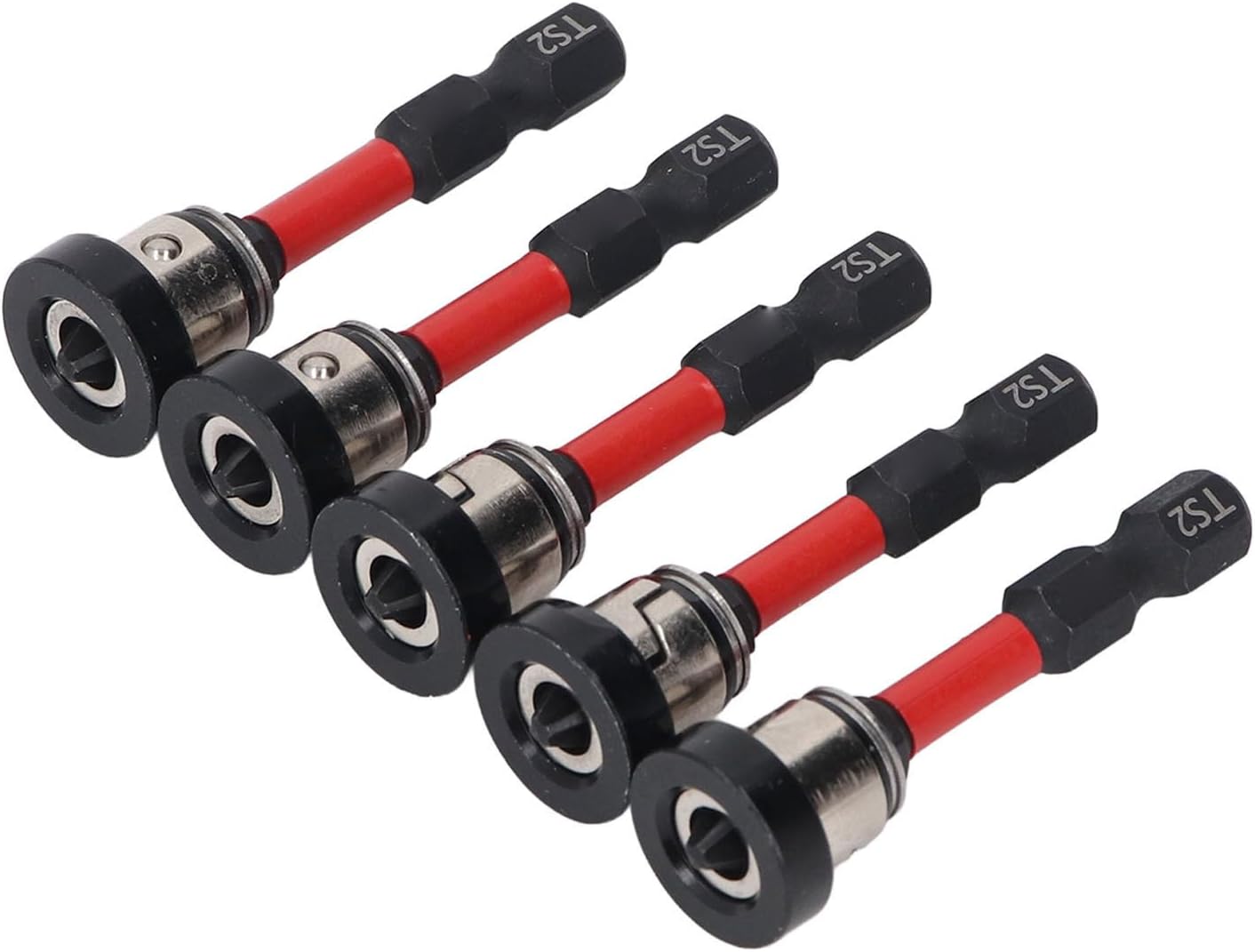 Magnetic Screwdriver Bits Set, 1/4 Inch Hex S2 Alloy Steel Driver Bits, 5 Pack High Concentricity Power Bit for Impact Driver, Electric Drill and Drywall Projects