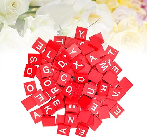 Miniatura 5 de Ciieeo 100 piezas de cubos de madera para bebé, bloques de letras de astillas de madera, azulejos de madera A-Z, azulejos de madera del alfabeto,