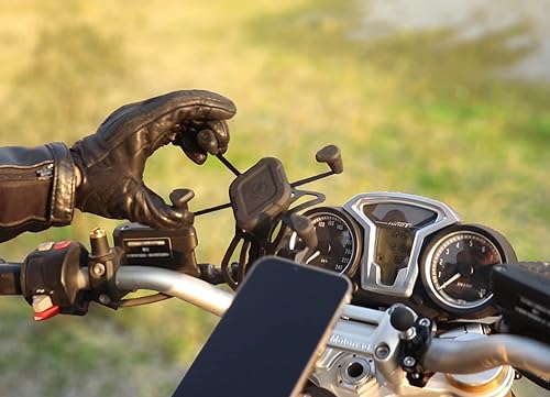 Miniatura 6 de Soporte de teléfono para motocicleta con abrazadera firme, soporte grande para teléfono celular de bicicleta, adecuado para manillar con 0.5 a 1.3