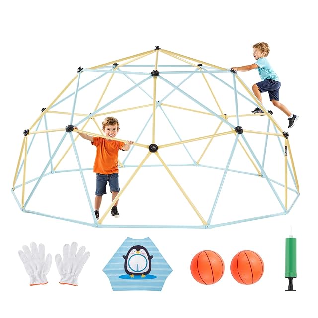 VEVOR Cúpula de Escalada 305 cm Juego de Cúpula Geométrica con 2 Pelotas, 1 Red