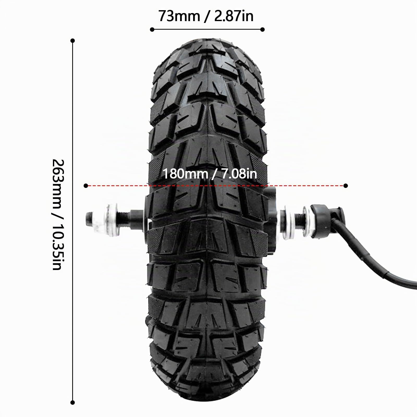 Motore per scooter elettrico, 10 pollici, 48 V, 500 W, per scooter elettrico Kugoo M4/M4Pro, pneumatici gonfiabili, motore a mozzo e scooter con pneumatici in gomma piena