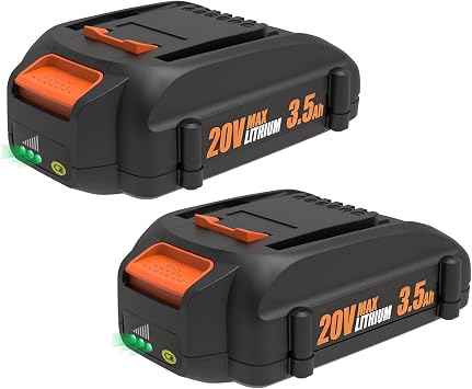 2 Pack 3.5Ah 20V Tool Battery Replacment for Worx Battery 20V Power Share WA3525 WA3520 WA3575 Replacs Worx 20 Volt Batteries for WG155s WG251s WG890 WG891