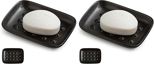 Miniatura 12 de Jabonera de cerámica con soporte, elevador de jabón para jabón de barra y esponja, jaboneras de ducha para baño y cocina, bandeja para guardar jabón