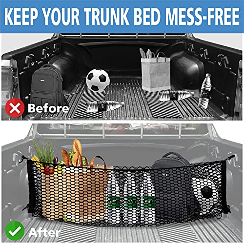 Truck Bed Cargo Net For Pickup Truck Bed - Premium Truck Bed Net For Trunk Organizers And Storage - Trunk Mesh Cargo Net For Chevrolet Silverado , Ft150, Gmc #TOP1