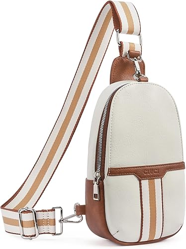 CLUCI Riñoneras pequeñas para mujer, de piel sintética, con correa de guitarra, riñoneras para mujer