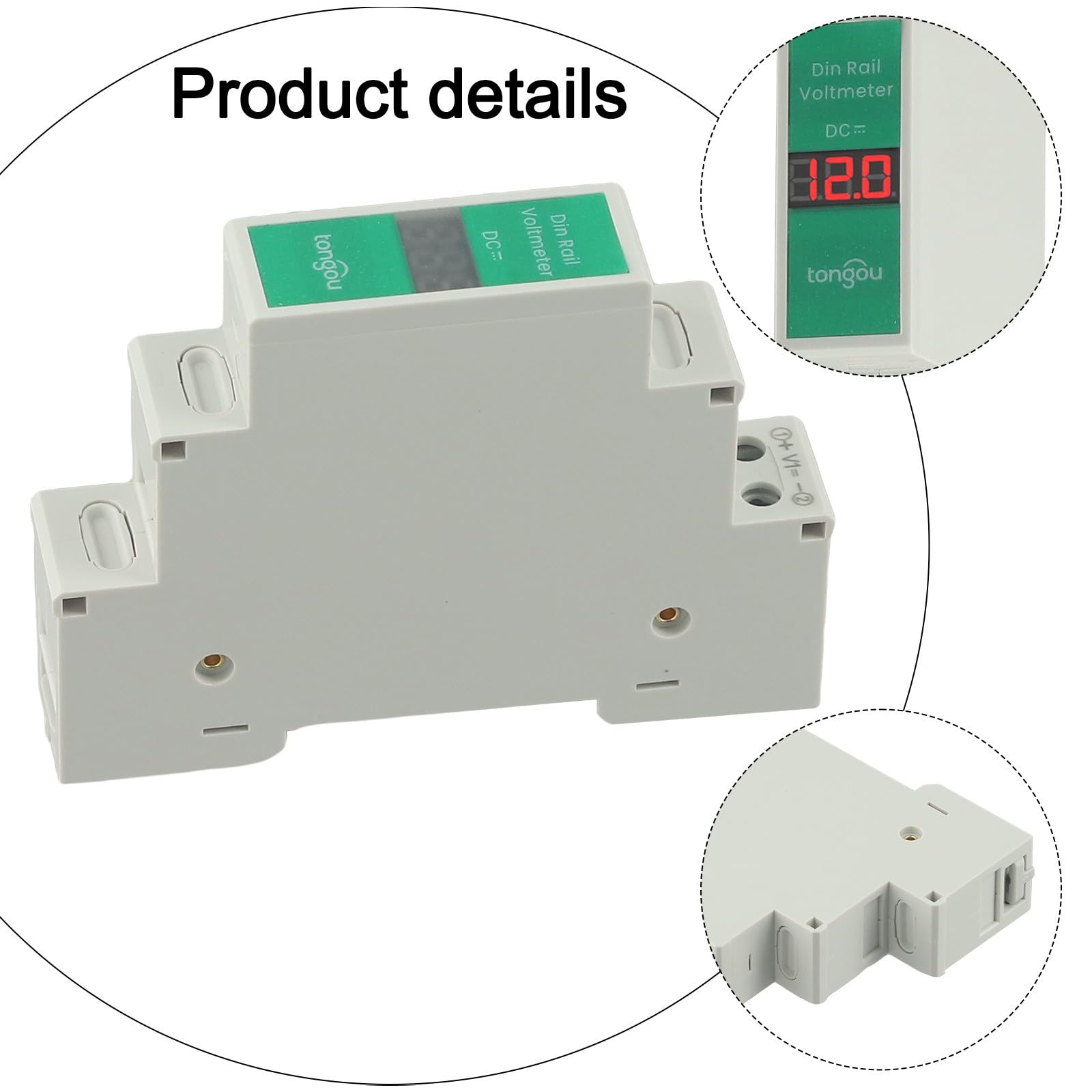 1-Wege-DIN-Schienen-Spannungsmesser, DC 11V-310V Digitalanzeige mit 2% Genauigkeit, Echtzeit-Detektor für industrielle Bedienfelder