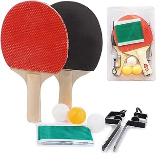 yeacher Portátil Retrátil Ping Pong Post Net Rack Raquetes de ping pong Qualidade Raquetes de tênis de mesa Conjunto Treinamento de ping pong Suporte extensível de rede ajustável Raquetes de raquete
