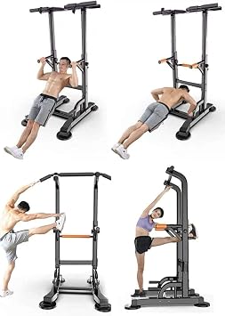 Power Tower Dip Station Pull Up Bar for Home Gym Dip Stands Strength Training Workout Equipment Multifunction Power Tower Strength Training for Home Gym
