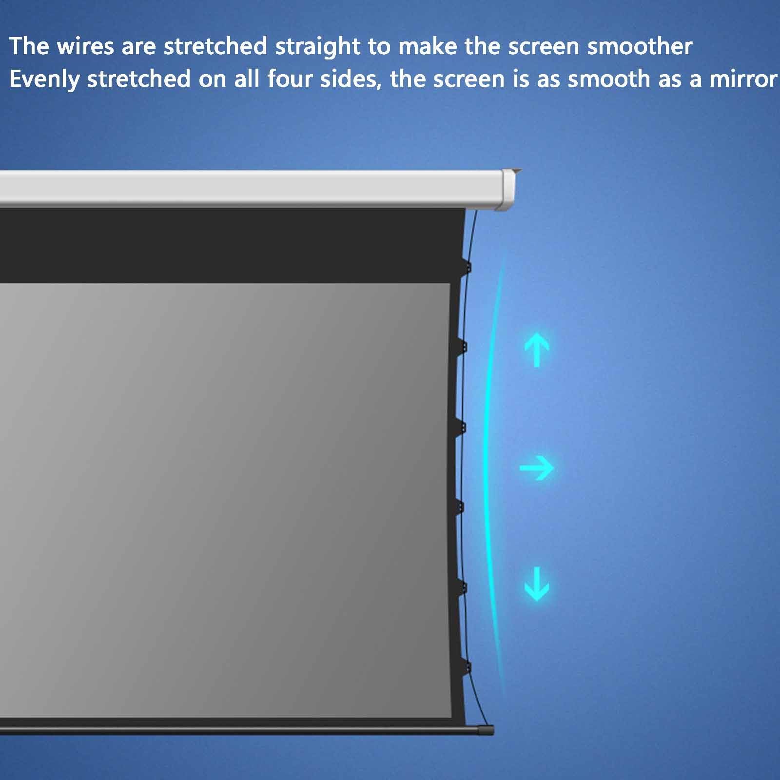 Pantalla De Proyección 3D Profesional De Voltaje Eléctrico para Techo, Tela Gris Plata, Ideal para Cine En Casa Y Presentaciones.,100inch