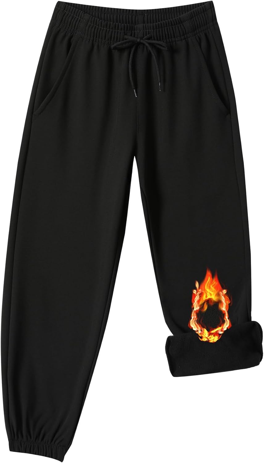 Toddler Fleece Lined Warm Joggers for Baby Boys Girls Thermal Winter Sweatpants Kids Hiking Pants - Image 2