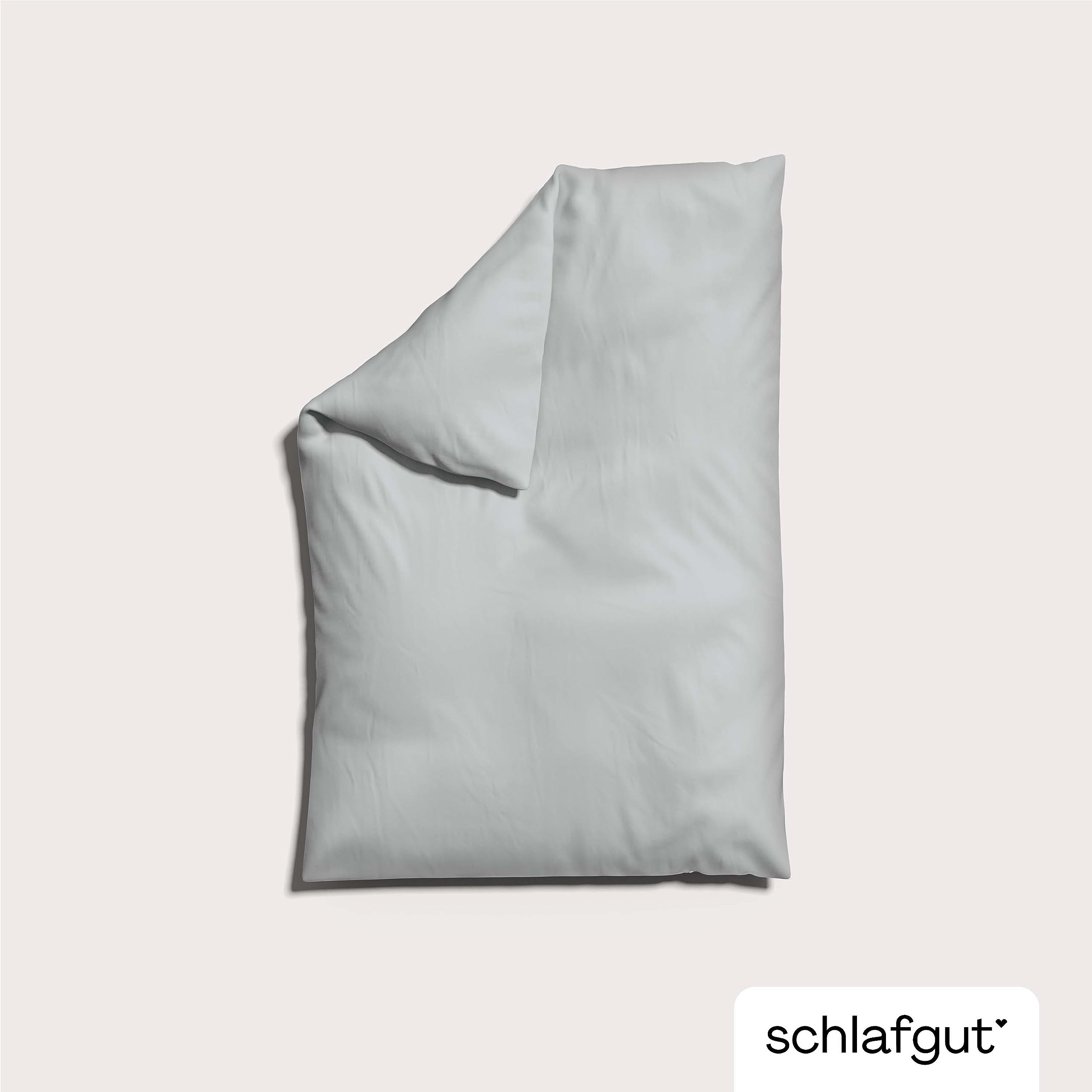 schlafgut Knitted Jersey Bettwäsche 135x200 cm Bio-Baumwolle, Grey Light | Bettbezug, Deckenbezug, Grau, Jersey, mit Elasthan, faltenfrei, bügelfrei, OEKO-TEX