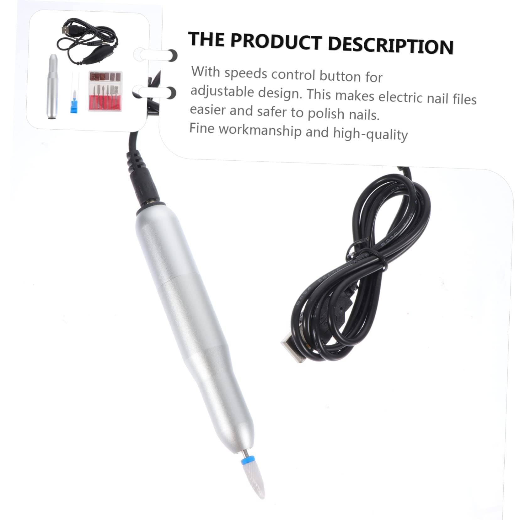 SHERCHPRY Elettrico per Manicure e Pedicure Macchina per Lucidare Unghie Portatile con Controllo e Testine Intercambiabili per Unghie Gel e Acriliche per Domestico e