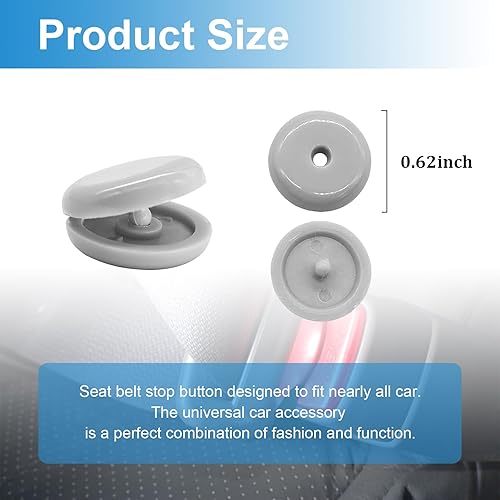 Miniatura 8 de 10 juegos de topes de botón para cinturón de seguridad, clips de plástico para cinturón de seguridad, sistema universal a presión, kit de botón de