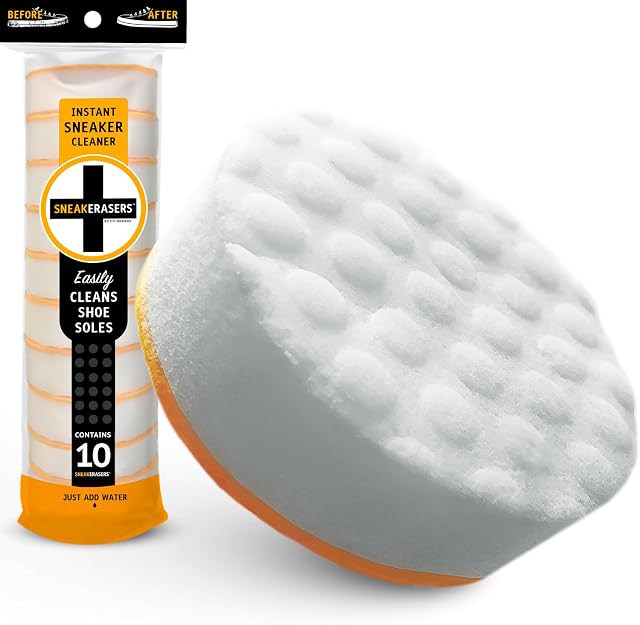 SNEAKERASERS Unikalny środek do czyszczenia butów | Sneaker Cleaner z innowacyjną technologią 2-warstwową | Gąbka do usuwania brudu z silnymi mikrocząsteczkami | 10 Sztuk