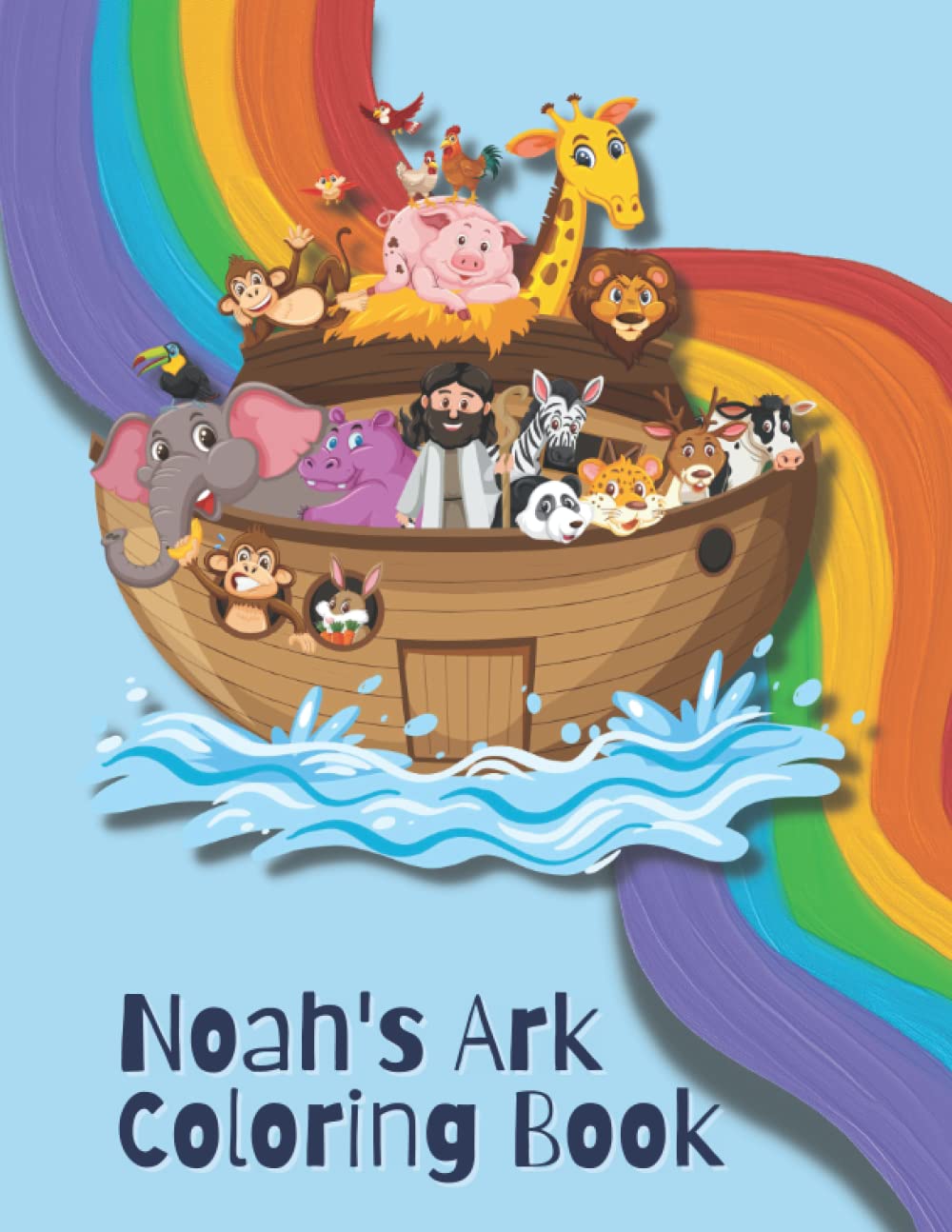 Noah's Ark Coloring Book: Color 35 Animals 8.5x11 Kids Activity Book
