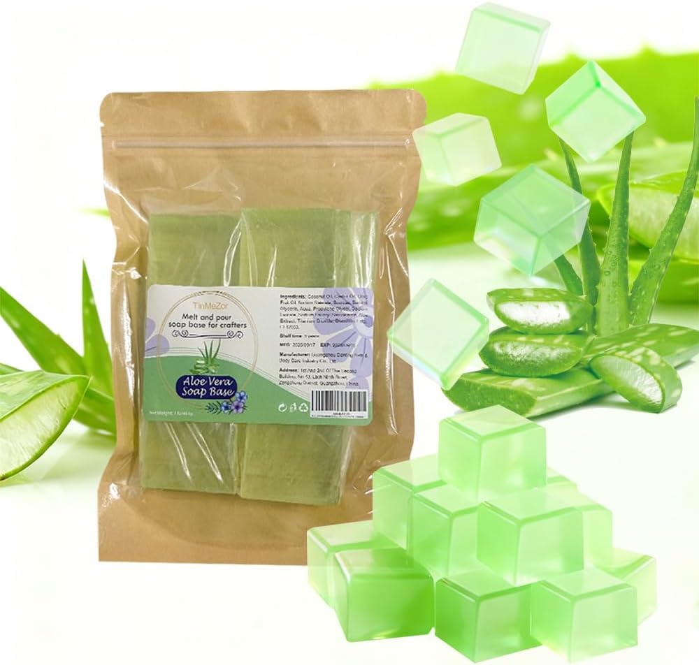 1LB Aloe Vera Melt and Pour Soap Base for DIY Crafting DIY Handmade Unscented Glycerin Soap Easy to Cut