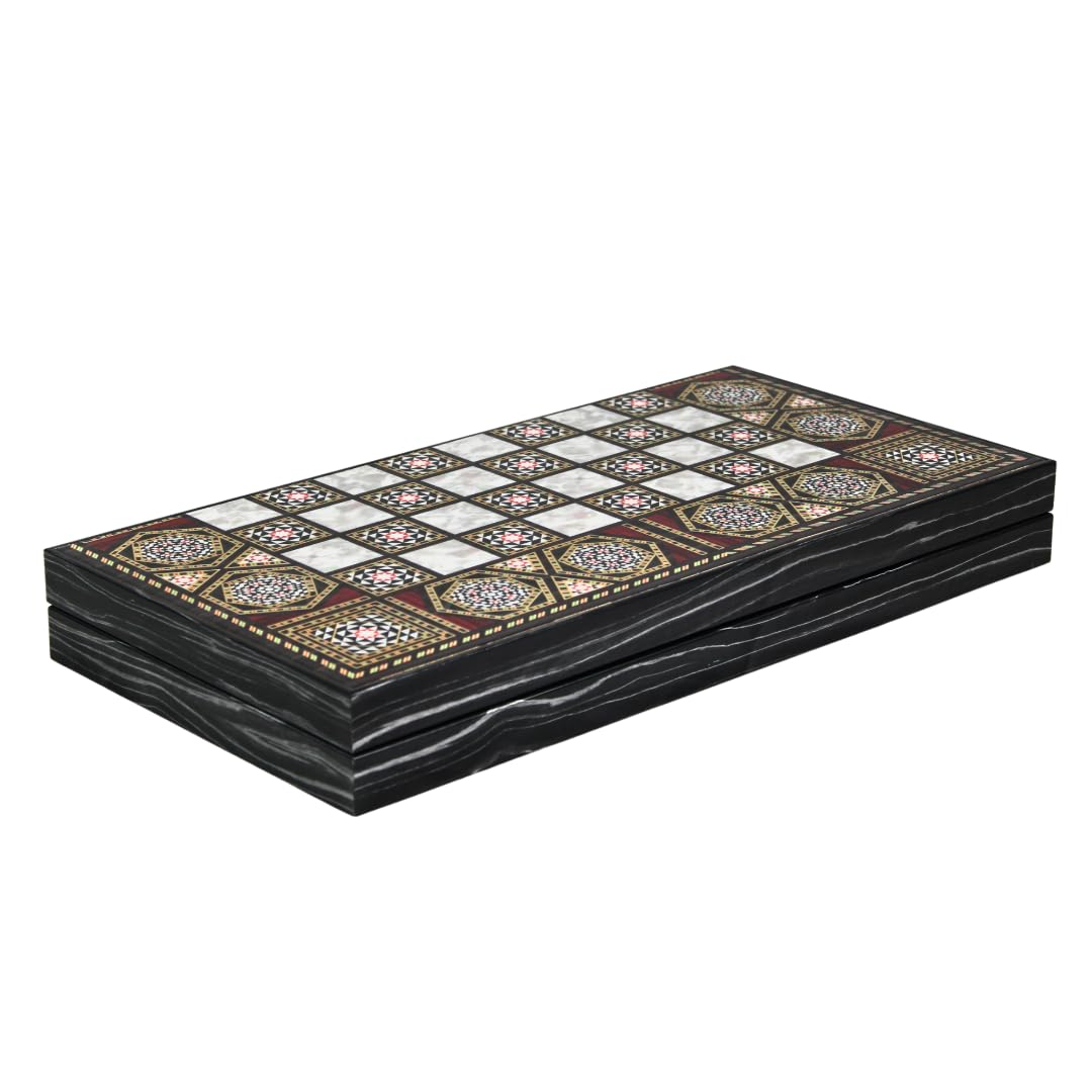 Manopoulos - Juego de ajedrez y backgammon de 19 pulgadas