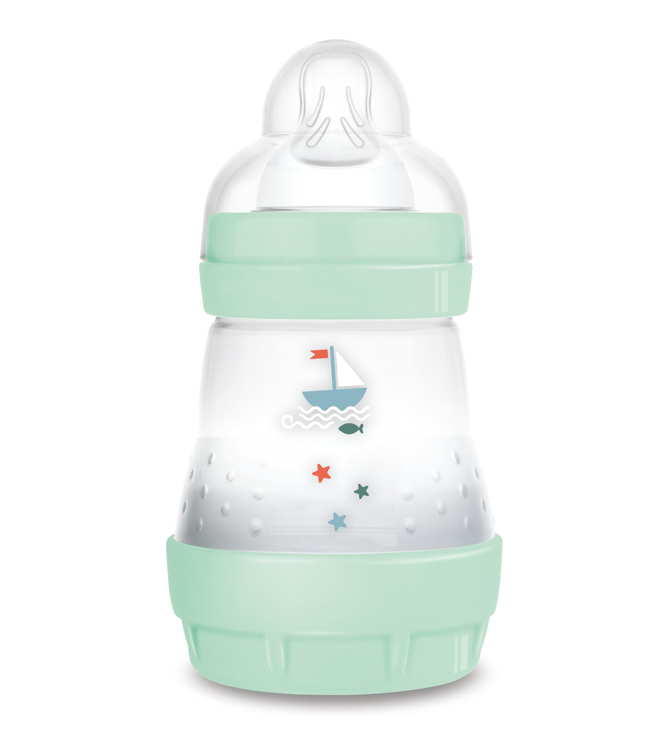 MAM Butelka dla niemowląt Easy Start 0-2 miesiące, 160 ml ze strumieniem smoczka 1 na 0+ miesięcy, ze SkinSoft, 160 ml, Bio-okrągła, azurowa