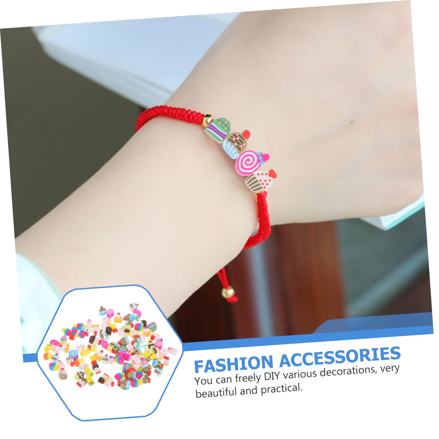 Angoily 5 Set Perline Colorate in Argilla Polimerica per Bigiotteria Fai da Te Perline Spaziatrici Cartoon per Braccialetti e Collane Materiale Artigianale Resistente e Versatile per