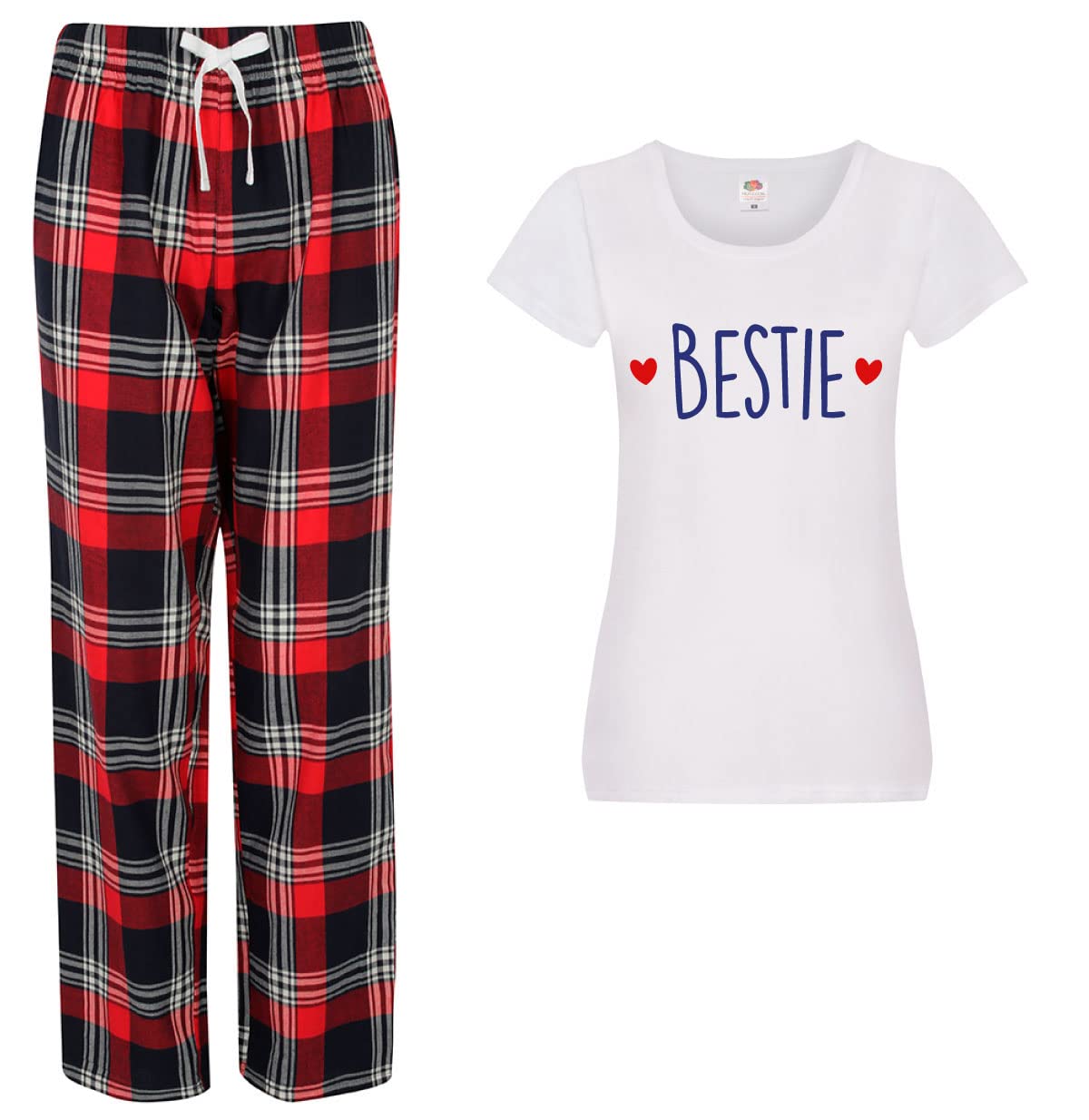 60 SECOND MAKEOVER Ladies Red Pyjama Set - Novelty Print - Size L