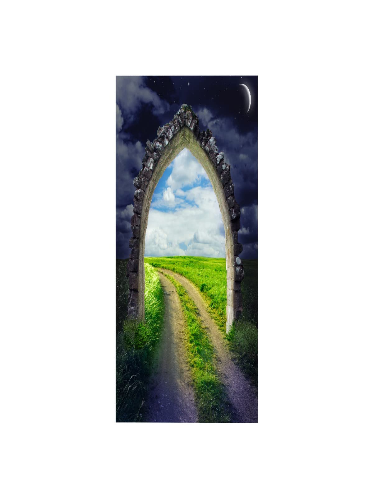 3D Door Sticker Abstract Path W85 x H205 cm Waterproof Mural Vinyl Wall for Interior Doors Livingroom Bedroom Bathroom Office Home Decor