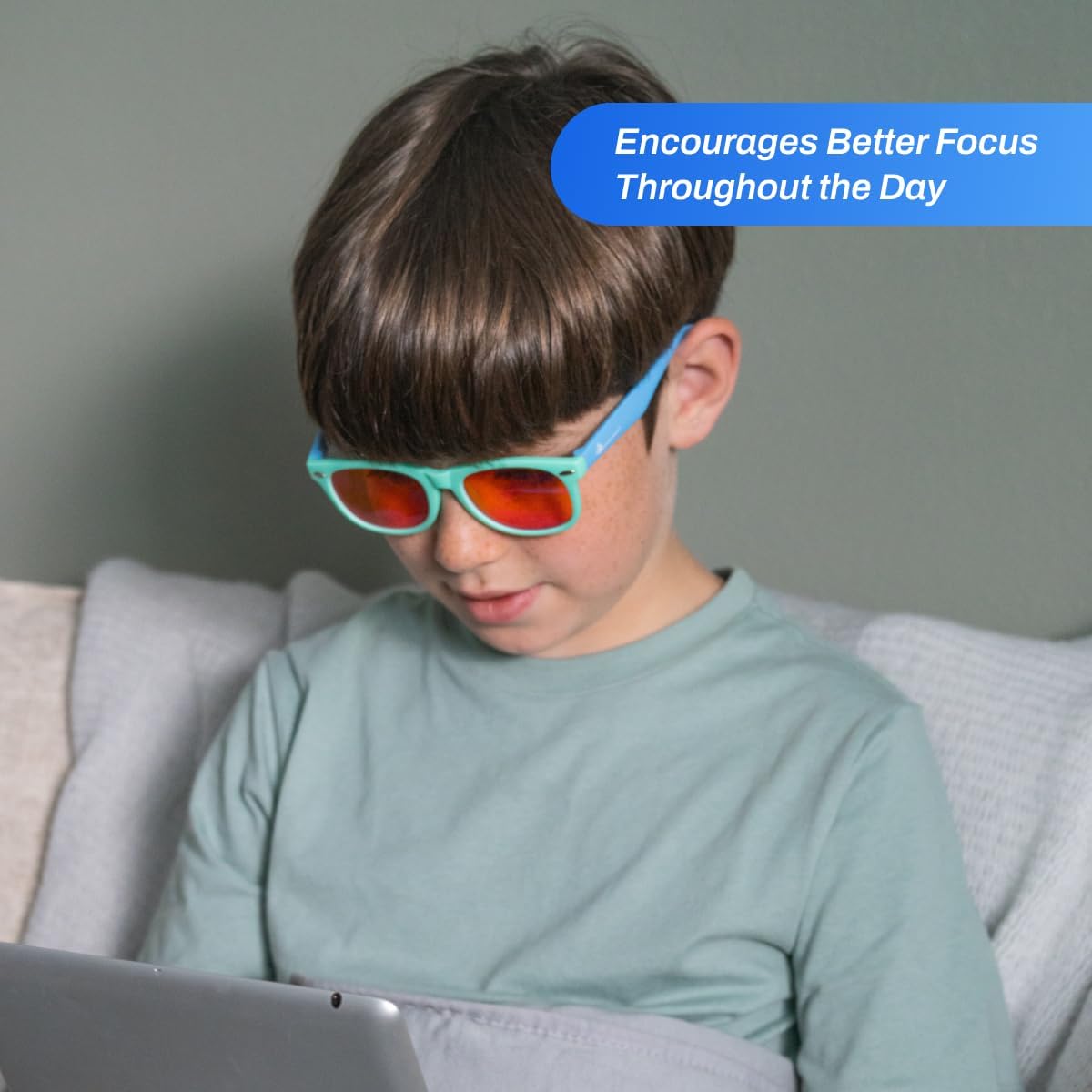 DefenderShield Blue Light Blocking Glasses Kid Series for Computer, Mobile, Gaming, Sleep-Purple - Anti Eye Strain, Headache