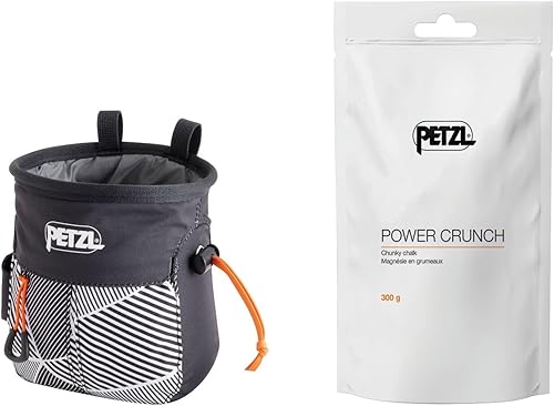 Miniatura 7 de Petzl SAKAPOCHE - Bolsa de tiza ergonómica con bolsillo con cremallera para gimnasio, deporte y escalada comercial Naranja/Blanco + 7.05 oz de tiza