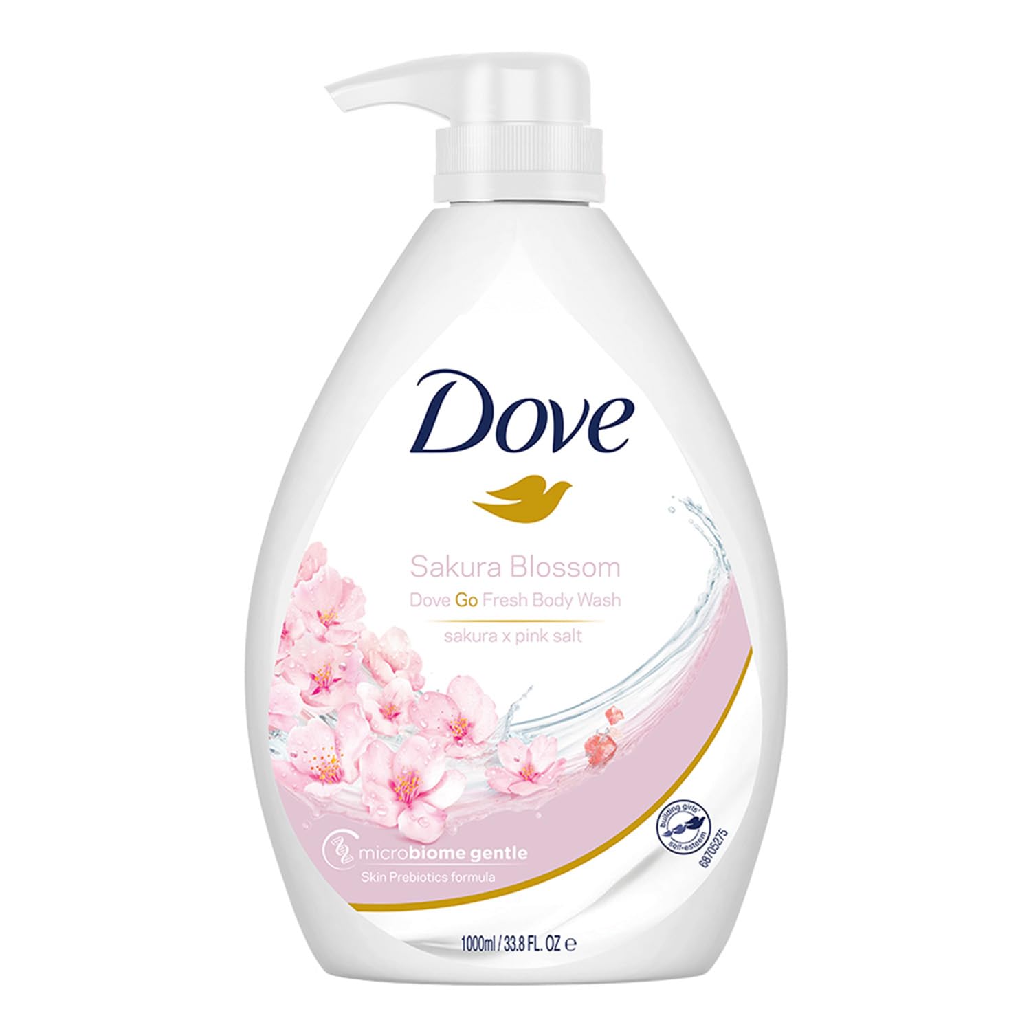 Dove Refreshing Sakura Blossom Body Wash with Himalaya Pink Salt for Replenished Skin, 1L