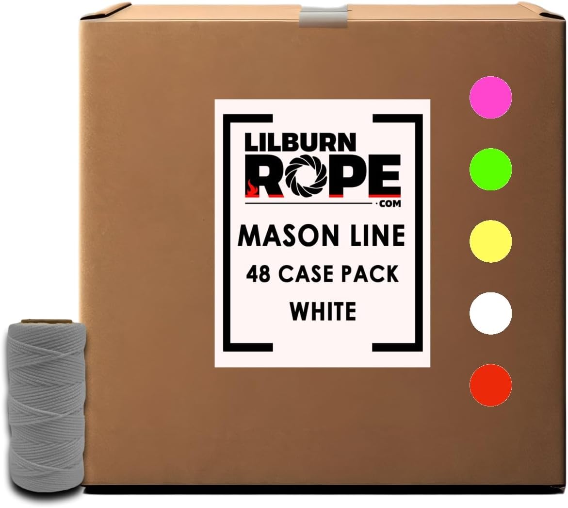 Nylon Mason Line #18 - Seine Twine for Brick Builder Construction - Level Plumb Guide Line - Neon Pink 500 Foot Spools 24 Pack Case