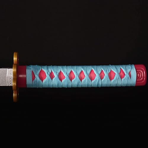 Miniatura 4 de Espadas Katana de anime de madera para cosplay, espada Samurai Kanroji Mitsuri, espada Demon Slayer, cuchillo rueda solar blanca de 30 pulgadas