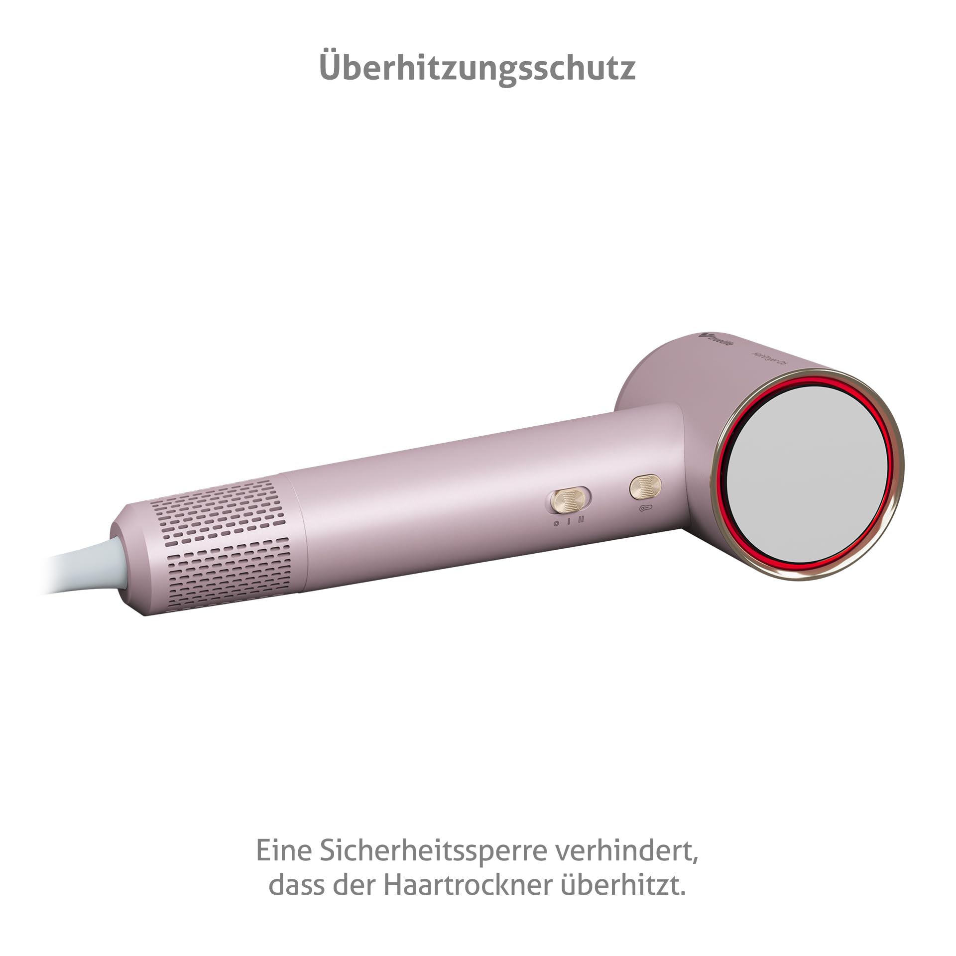 TrueLife HairDryer D6, Haartrockner mit Ionisator, Leistung bis zu 110.000 U/min, farbiger LED-Ring zur Temperaturanzeige, 3 Trockenstufen, 2 Geschwindigkeiten, Magnetaufsatz