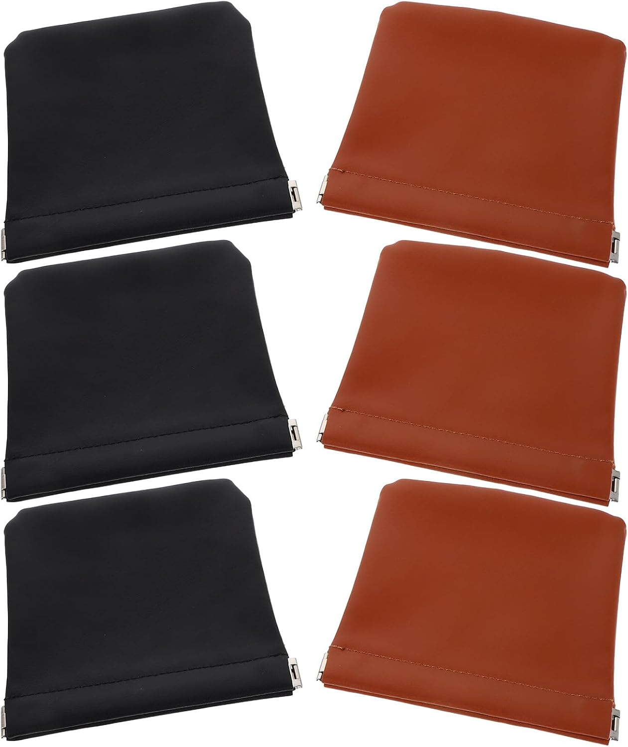 6pcs Small Self-closing Makeup Pouches for Travel, Mini Lipstick and Headphone Storage Bags, Portable Automatic Closing Cosmetic Organizers for Purse and Jewelry