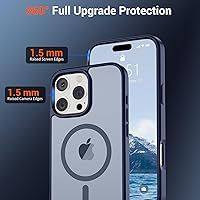 Vista 686 de SUPFINE - Funda magnética para iPhone 13 Pro Max (compatible con MagSafe), (protección contra caídas de grado militar de 10 pies), delgada, Negro