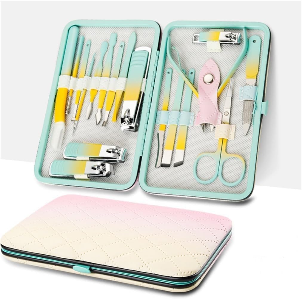Aldea 18-Piece Rainbow Manicure Kit - Stainless Steel Nail Tools Set with Travel Pouch - Complete Home Nail Care & Gift for Women 2
