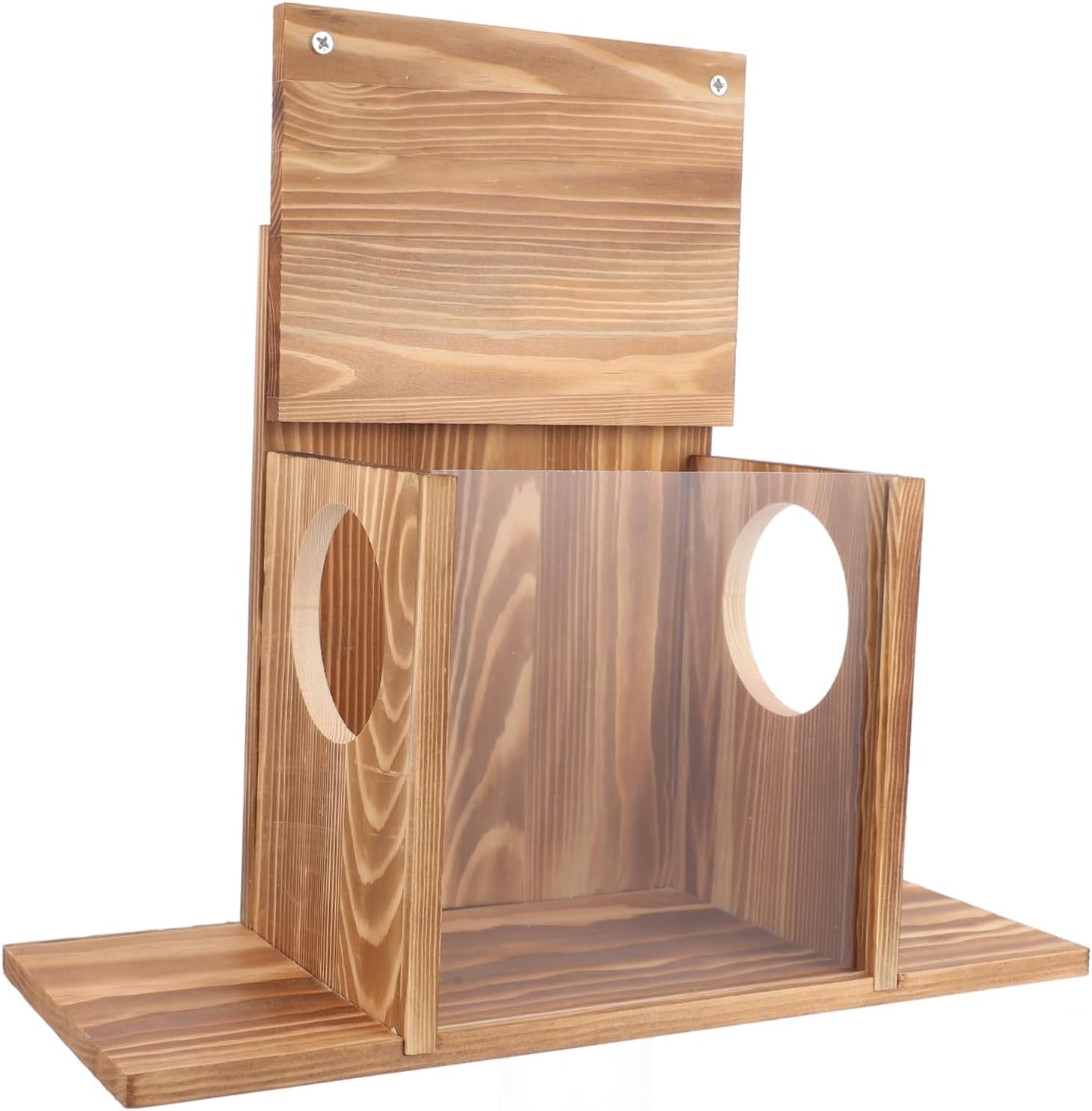 POPETPOP Squirrel Feeding House Outdoor Squirrel Feeder for Backyard Garden Creative Design to Attract Squirrels and Birds Easy to Clean for Nature Lovers