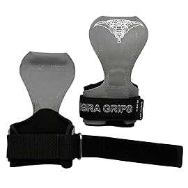 Cobra Grips PRO Weight Lifting Gloves Heavy Duty Straps Alternative Power Lifting Hooks Best for Deadlifts Adjustable Neoprene Padded Wrist Wraps Support Bodybuilding (PRO Gray Rubber)