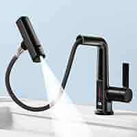 【intch.】ShankSuper110sWoolSlacksICESENSE SINGSUO Bathroom Sink Faucet 1 Hole with Temperature Display