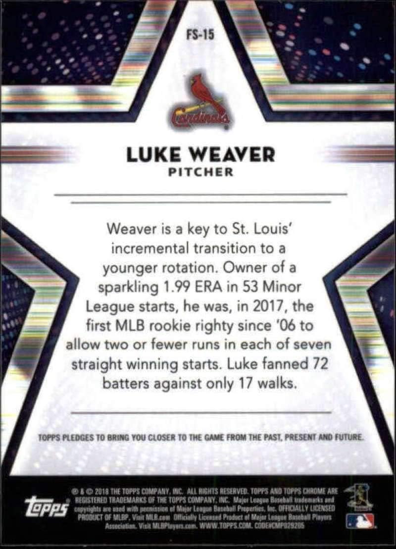 2018 Topps Chrome Future Stars Refractors #FS-15 Luke Weaver St. Louis Cardinals Baseball NM-MT