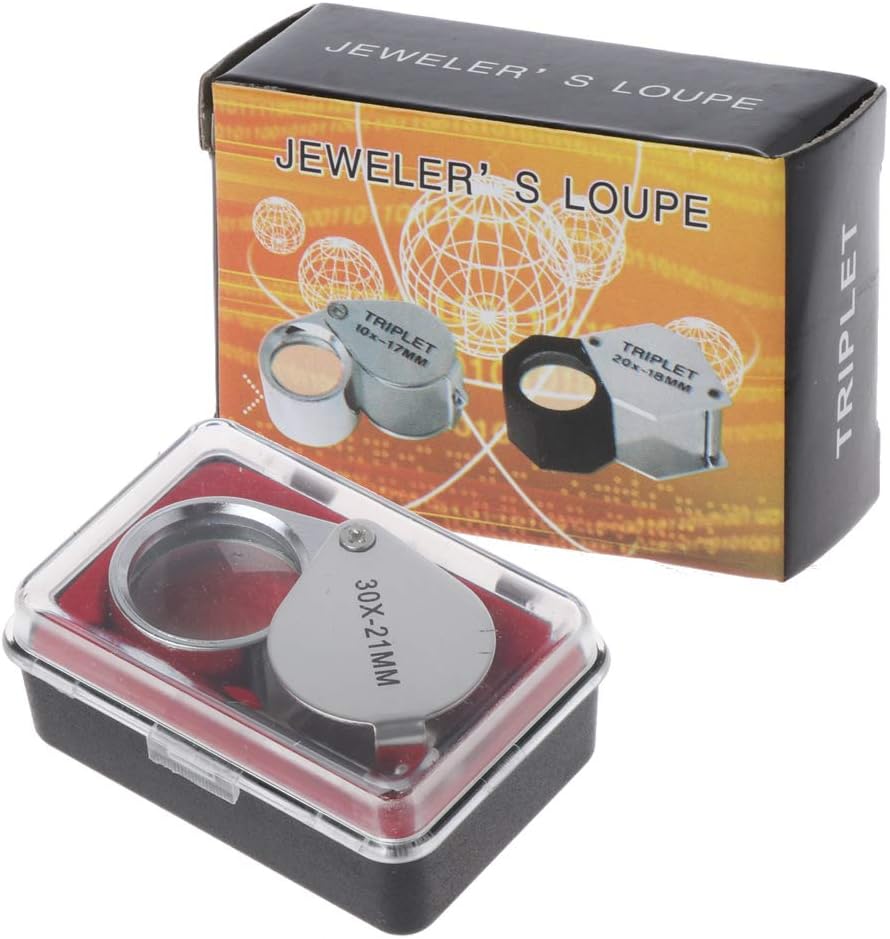 Magnifying Glass,Jewelry Eye Loupe Magnifier Magnifying Glass Triplet Jewelers 30x21mm