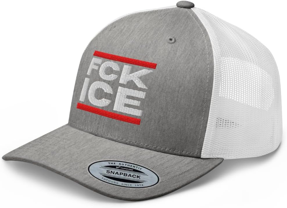 NX FCK ICE Trucker Hat Embroidered Curved Bill Mid Crown - Adjustable Cap