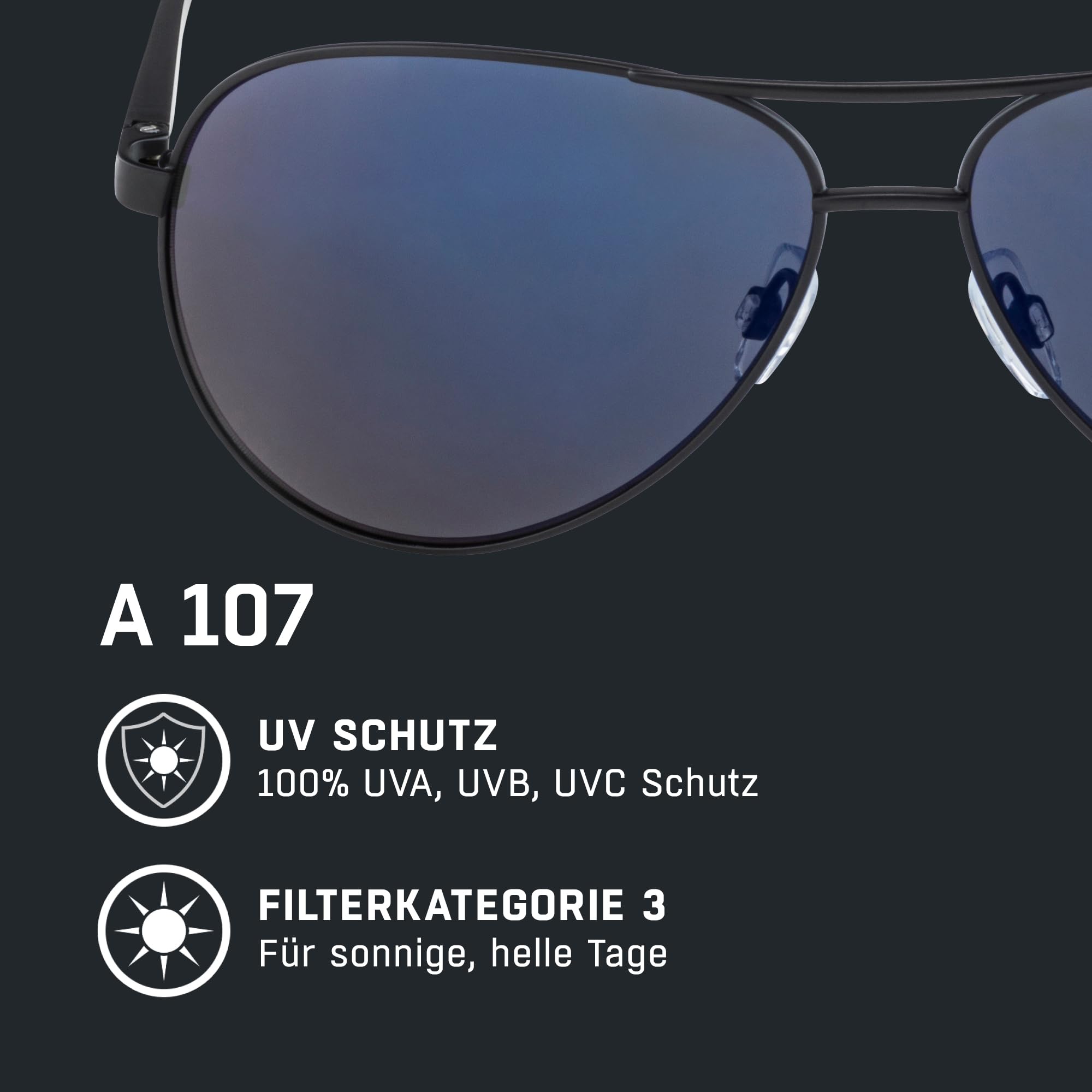 ALPINA A 107 - Verspiegelte und Bruchsichere Sonnenbrille Mit 100% UV-Schutz Für Erwachsene