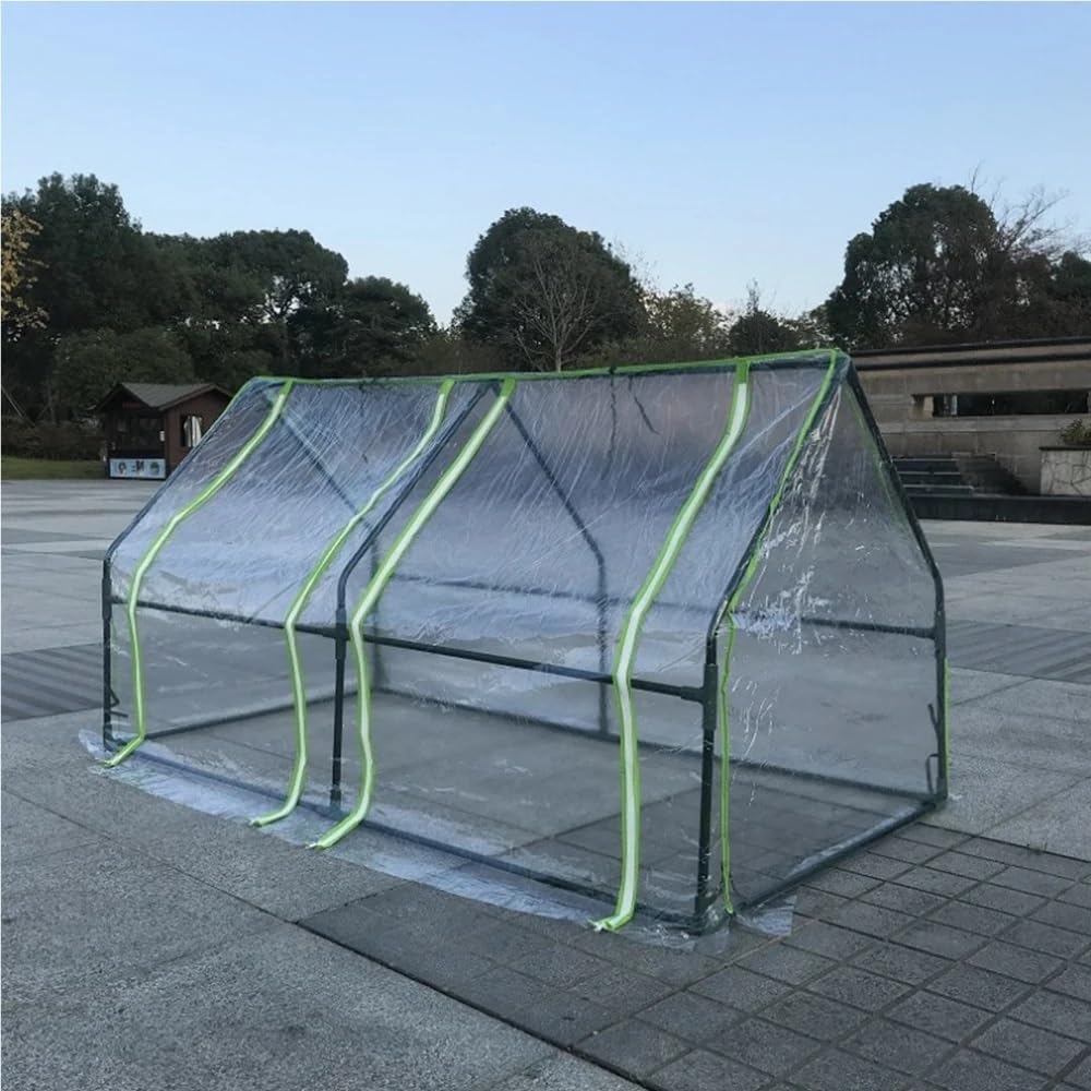 Szklarnia 180x90x90cm z przezroczystą osłoną roślinną z PVC i ramą, odpowiednia do ogrodów wewnętrznych i zewnętrznych, uprawy nasion warzyw(PVC 180 triangle)