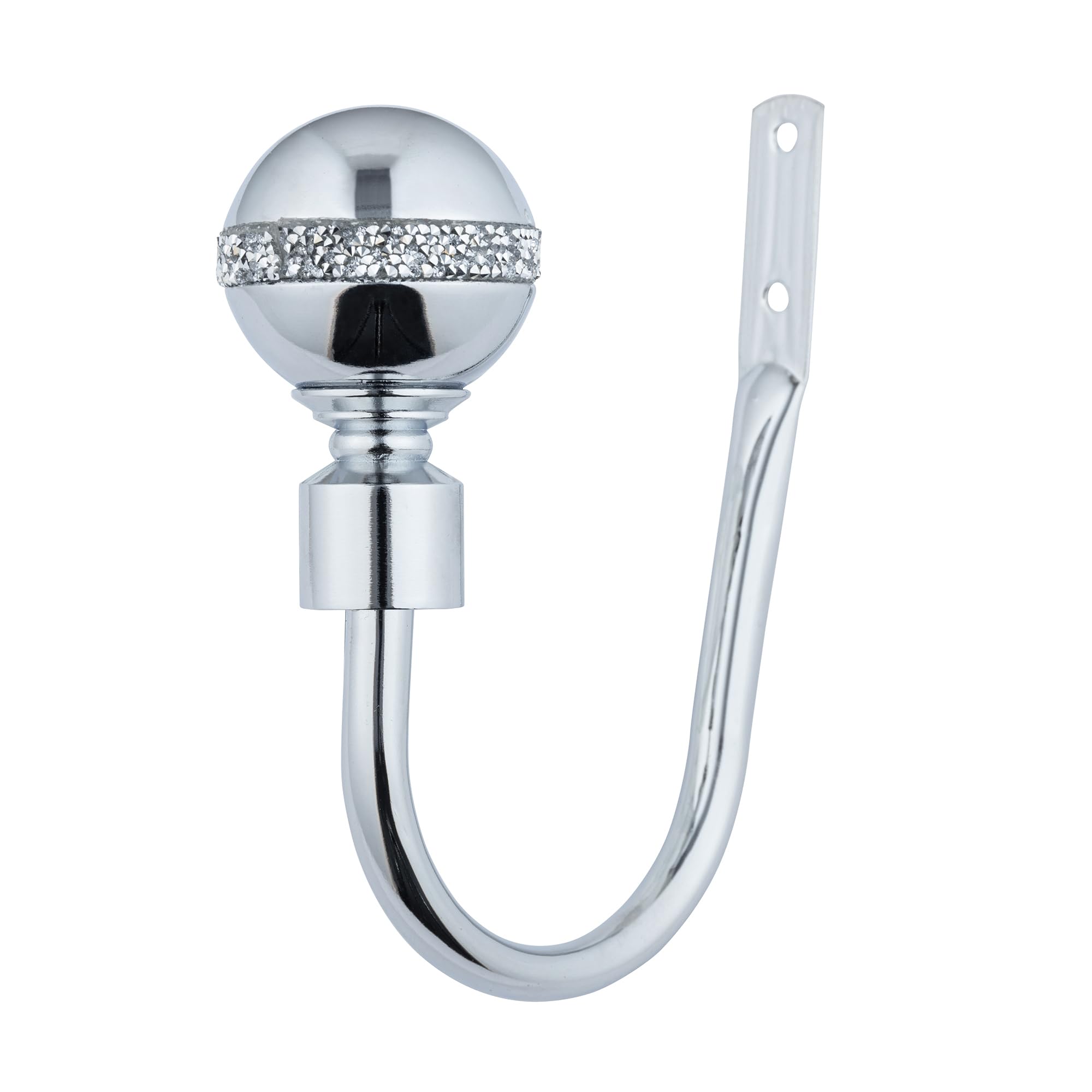 A.Unique Home Pair of Diamante Ball Metal Holdbacks with Fittings, In a Variety of Colours. (Nickel, Holdbacks)