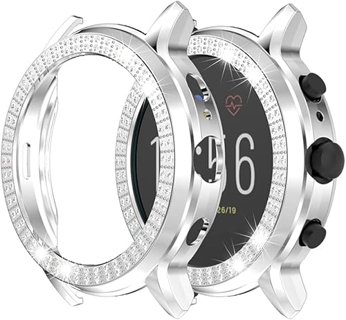 Miniatura 20 de Compatible con Fossil Gen 5 Carlyle - Carcasa protectora rígida para reloj Fossil Gen5 Carlyle con diamantes de cristal brillante, marco duro