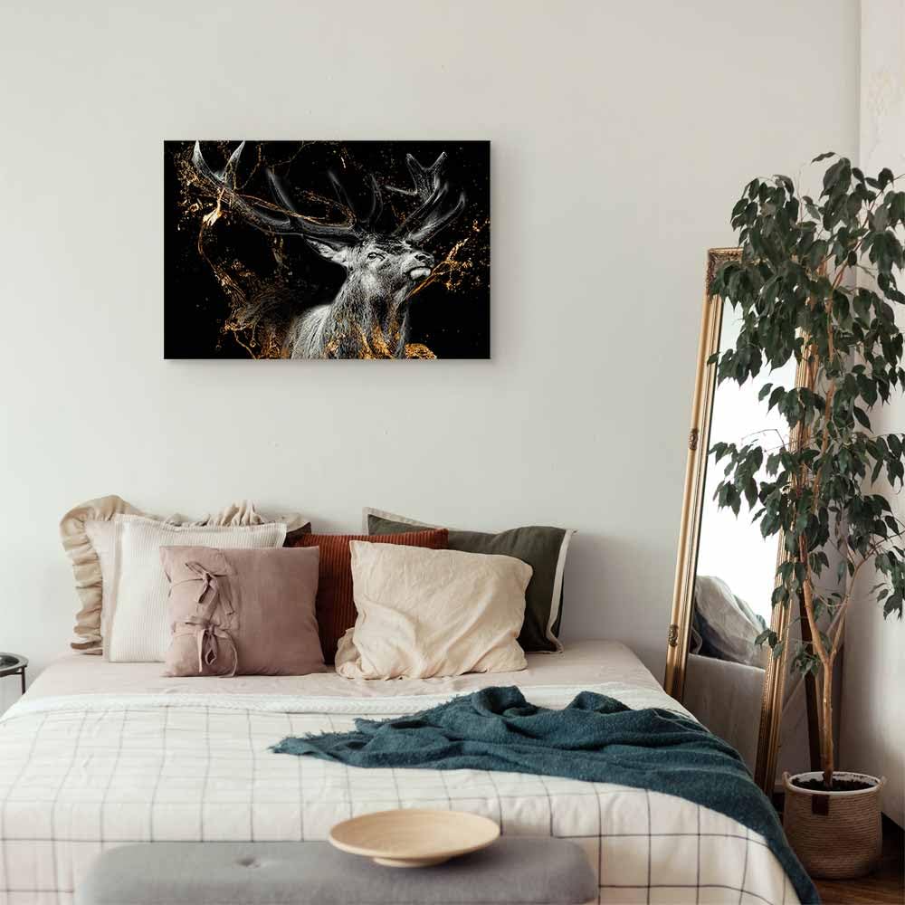 murando - Leinwandbild Tier Natur Schwarz, 120x80 cm, 1-teilig, Wohnzimmer | Hochwertige Leinwand, sofort aufhängbar, ideal fürs Wohn- oder Schlafzimmer, wasserfest und lichtecht, langlebig, stilvoll